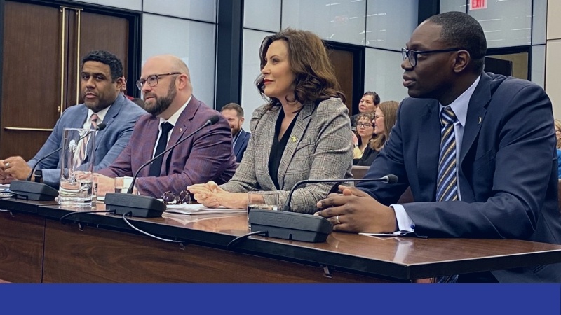 Image of Governor Gretchen Whitmer and council
